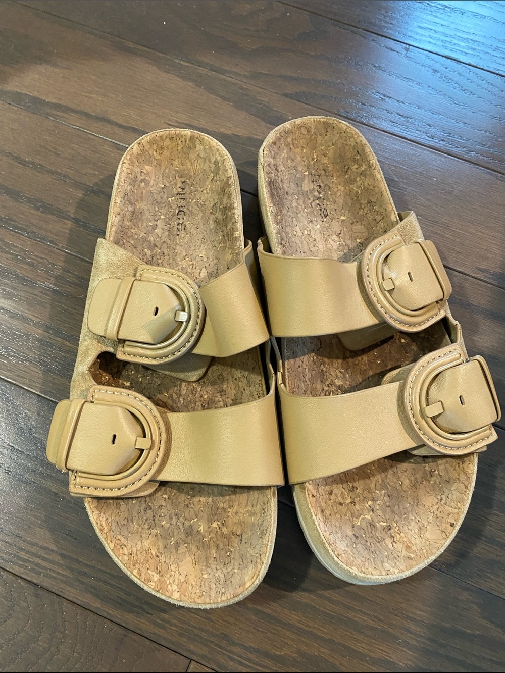 Vince Women’s Double Buckle Cork Footbed Sandals - Tan 8
